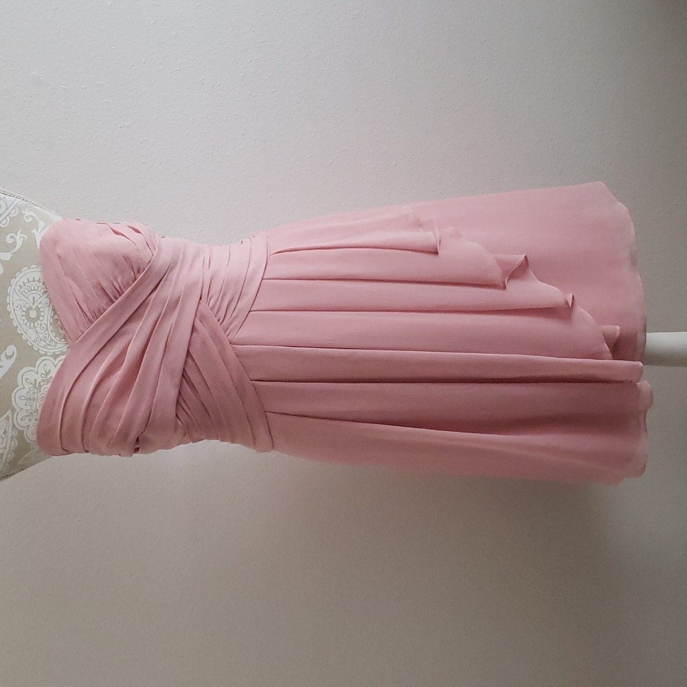 David's Bridal Bridesmaid Crinkle Chiffon Dress 14